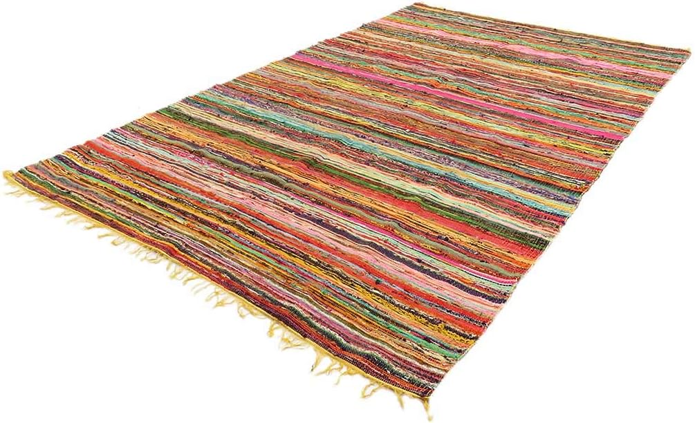 MAM Treasures Chindi Rug Area Rag Rug Home Décor Bohemian Indian Carpet Floor Décor Rag Colorful Cotton Rug Living Room Rug Bathroom Rug Throw Rug (Purple, 3X5 Foot)