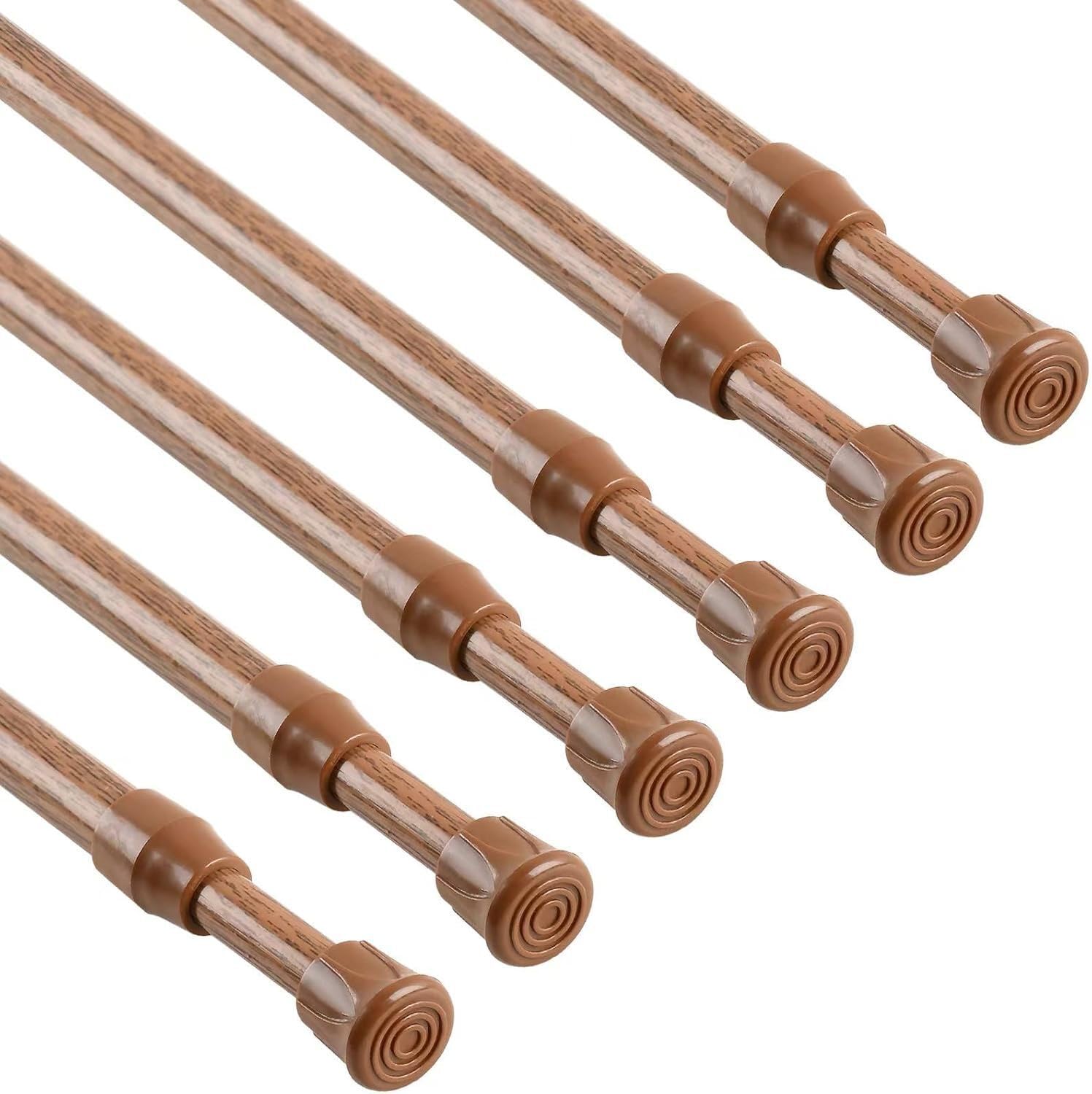 KXLife Tension Curtain Rod No Drill 16-28", Adjustable Spring Rod, 6Pcs