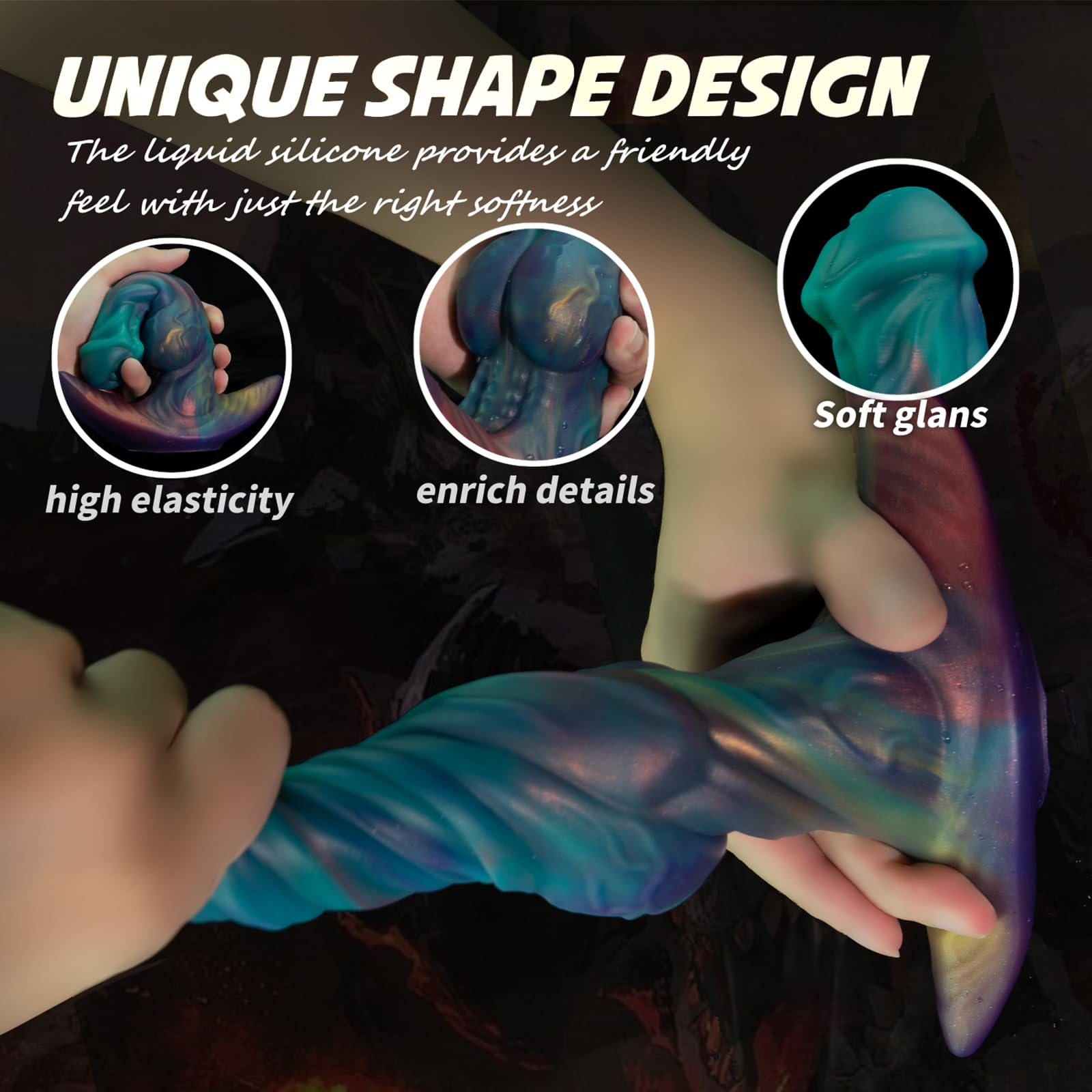 AMAZBEE Consolador gigante para masaje prostático Consoladores anales de silicona con nudos Dilatador anal portátil con base en T Juguete sexual para adultos (L)