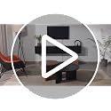Slatted Floating TV Stand with 3 Doors,55 Inch,Black image 7