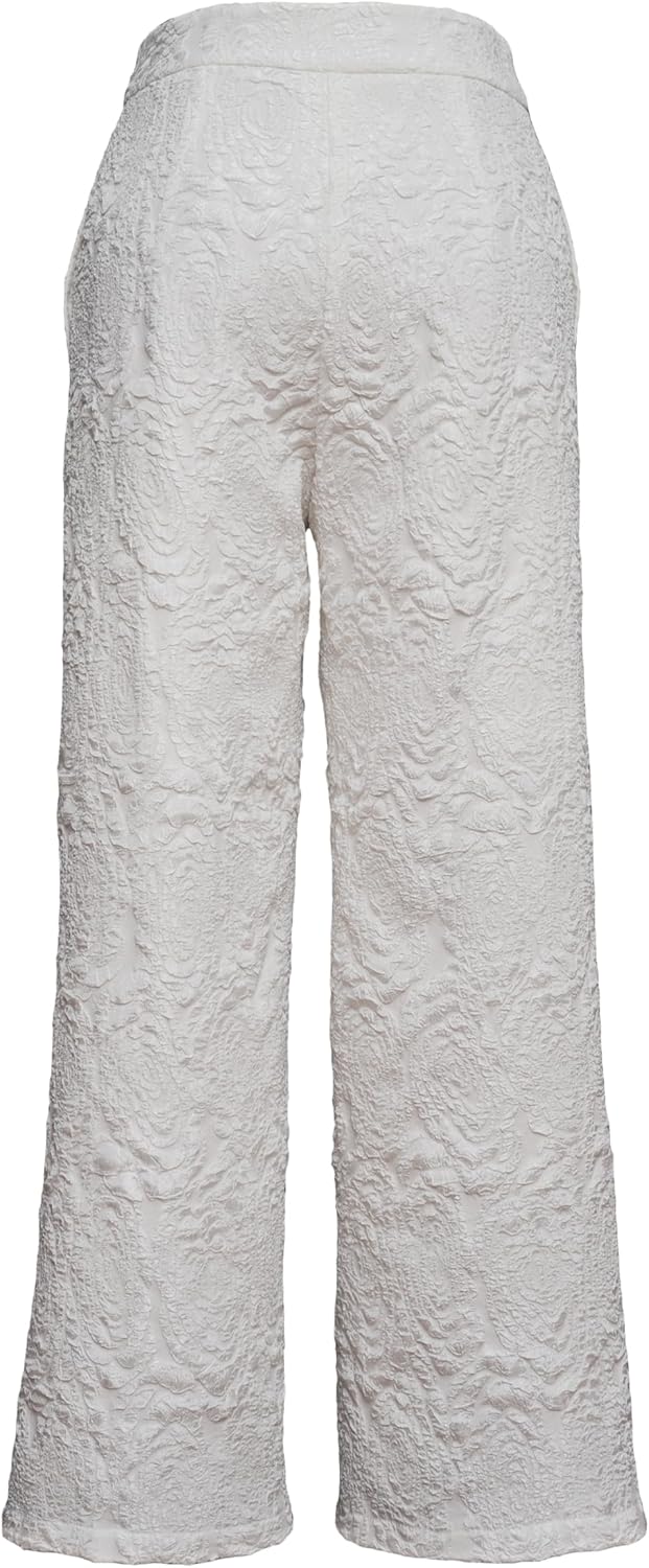 CHIC STAR Womens Embossed Jacquard Pleated Pants