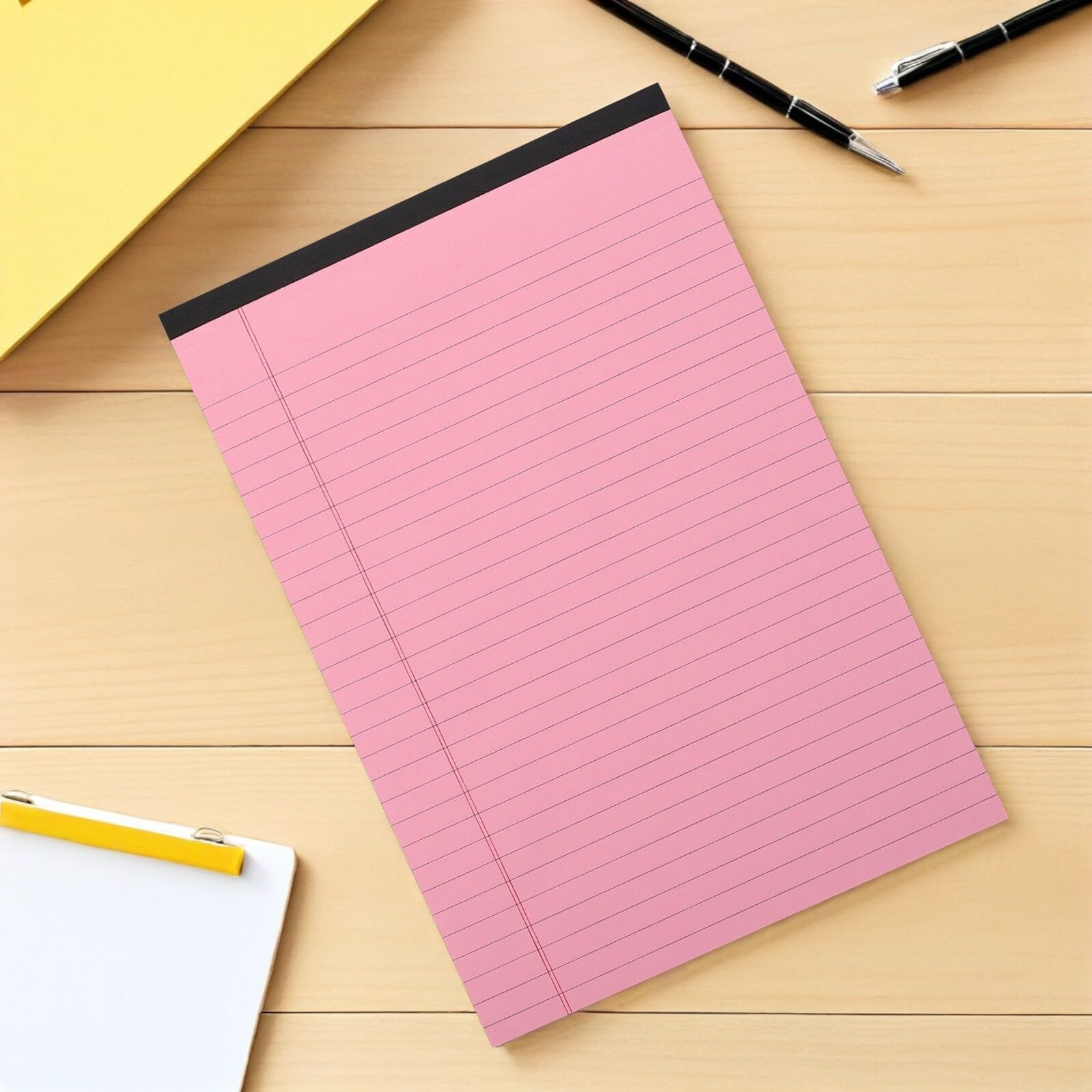 NOLITOY 4 Stück-Pack A4 Notizblock Rosa mit Linierten Seiten und Horizontaler Aufteilung aus Papier für Effiziente Organisation im Büro und Schule