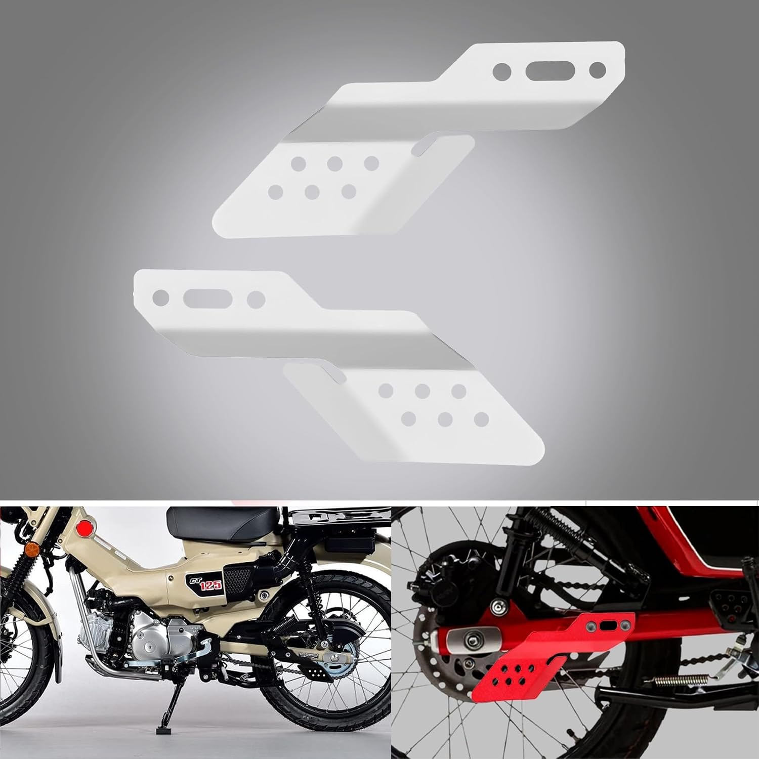 CT125 Sprocket Guard Compatible with CT 125 2020-2024 Motorcycle Accessories Chain Cover Protector Chain Guard (Silver)