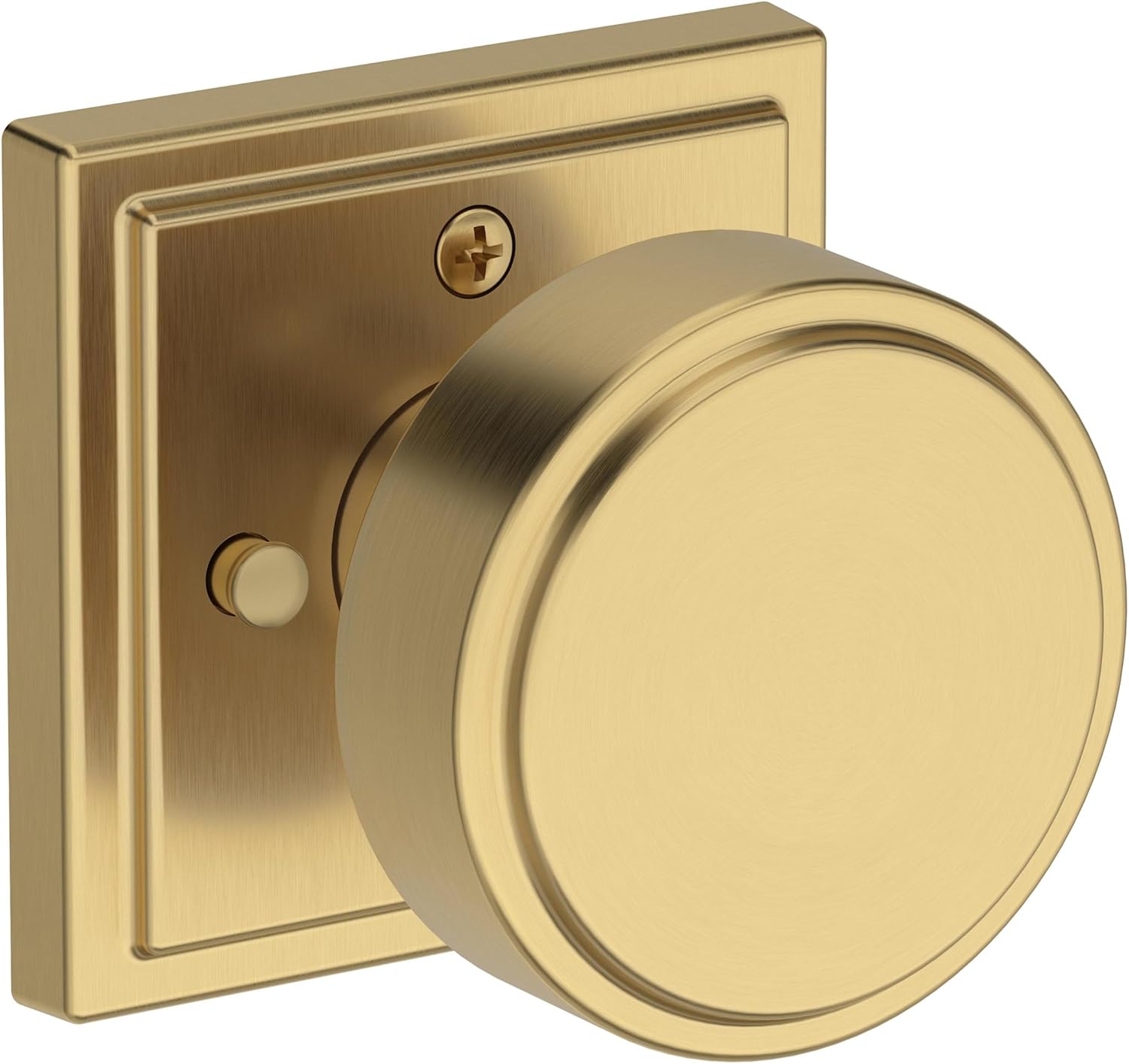 Baldwin PV.VAS.SSR Vashon Privacy Door Knob Set with Stepped Square Rose from the Reserve Collection - Satin Black