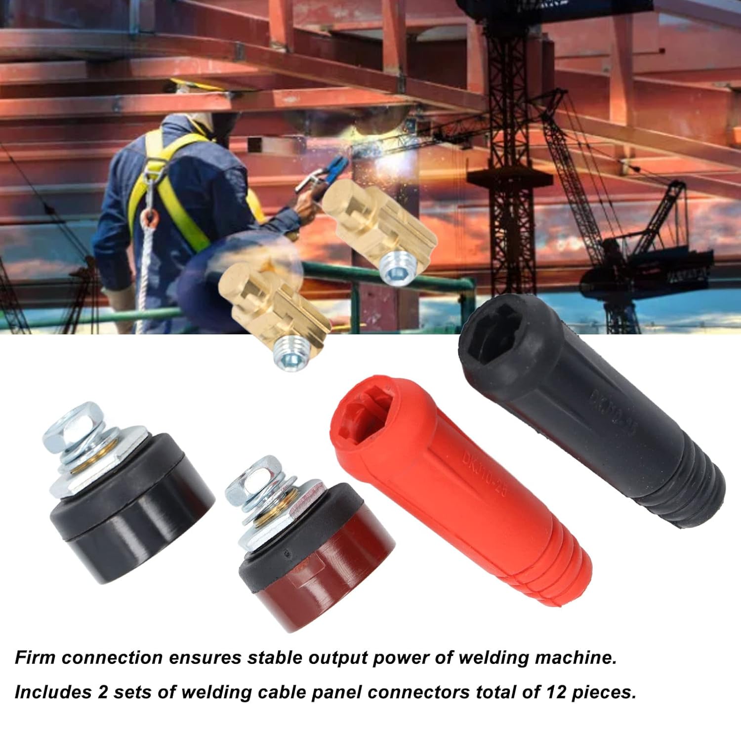 Welding Cable Panel Connector, Quick Fitting Welder Plug Socket Standard Design for Power Supply