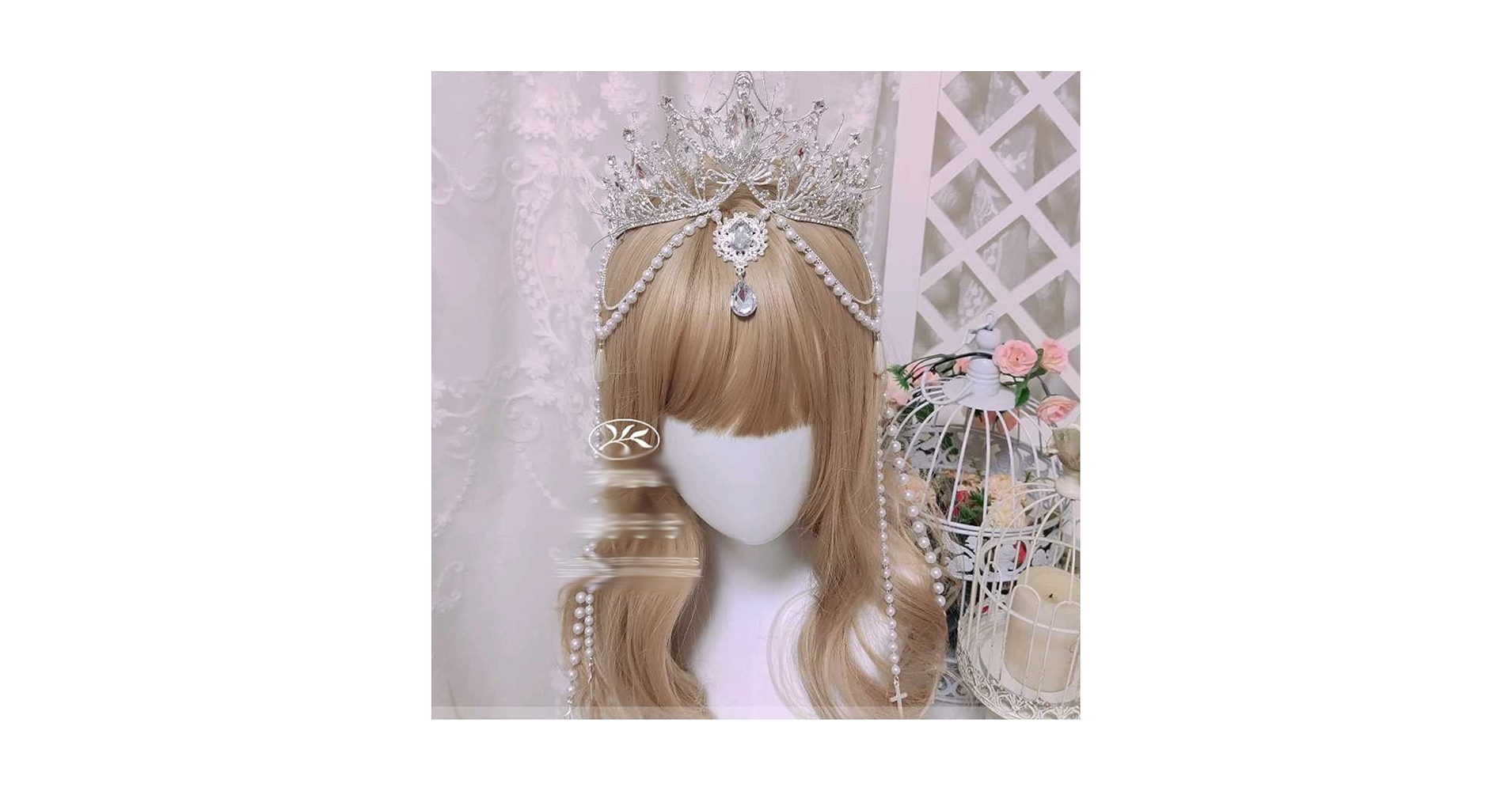 Amazon.co.jp: 聖母マリア 髪飾り 王冠 手作り ロリータ風 お姫様 花嫁