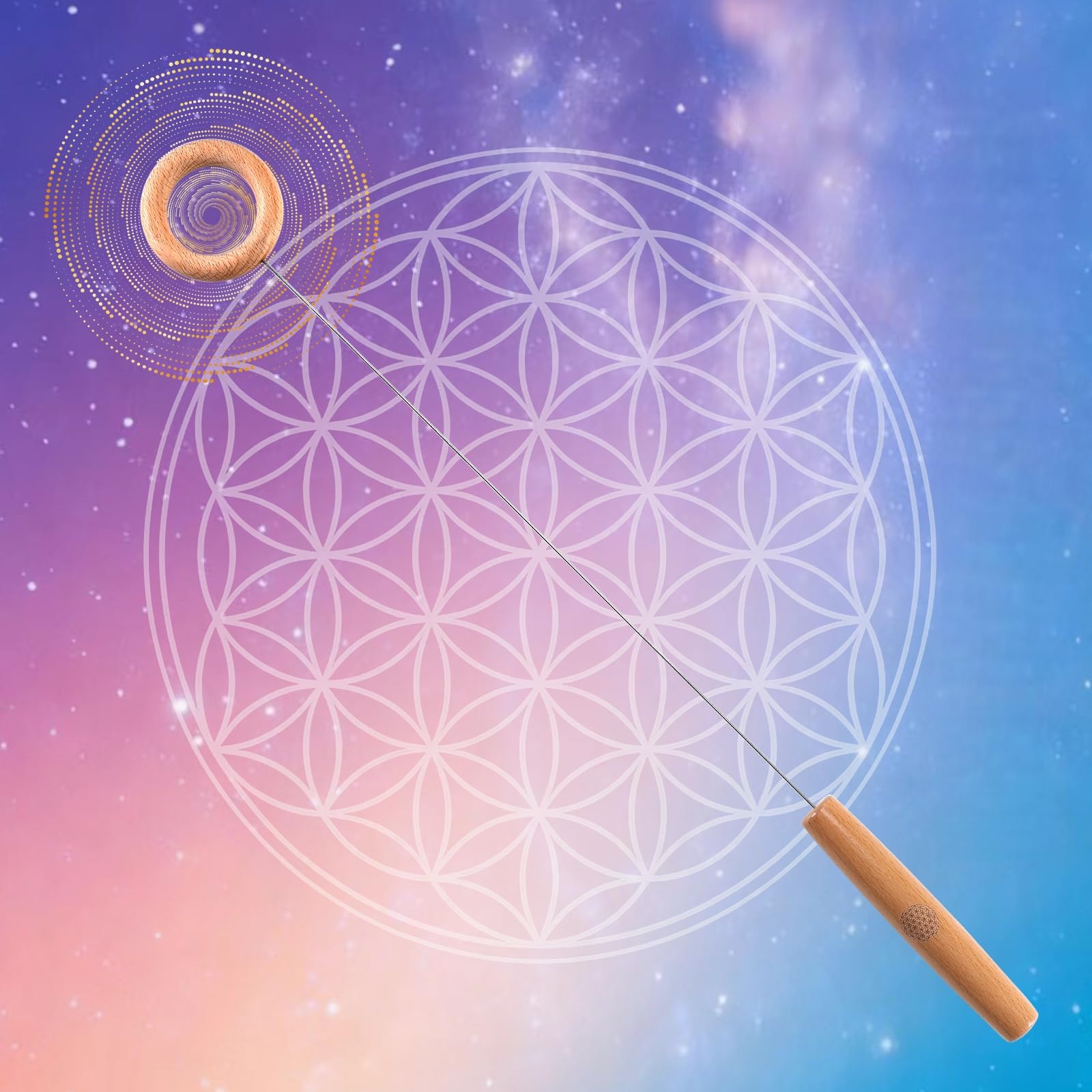 Tensor Einhandrute, Tensor Biotensor mit Blume des Lebens, inklusive Anleitung, Sensibler Wünschelrute Radiästhesie für Energie-Test, Energie Wahrnehmung, Entscheidungsfindung & spirituelle Praxis