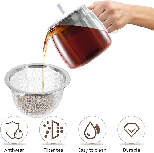 Miniatura 8 de YARNOW 8 piezas de tetera colador de malla para tetera, filtro de té de acero inoxidable, cesta de filtro de té para té, café, 2.8 pulgadas de