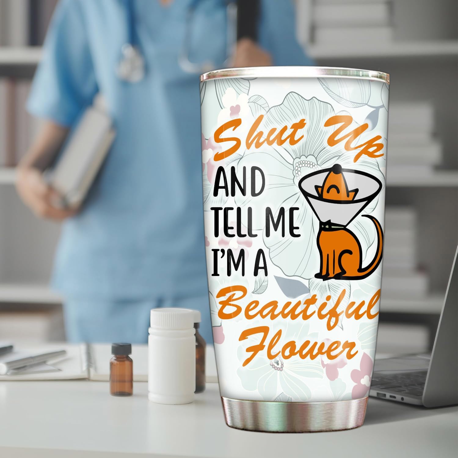Vet Tech Gifts Tumbler - Stainless Steel 20oz, Funny Veterinarian Gift For Women Men, Vet Tech Week Gift For Assistant Receptionist Veterinarian Coffee Cups (VT004) - Image 6