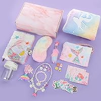 Vista 7 de Regalos de sirena para niñas, manta de cola de sirena, juego de maquillaje de joyería de sirena para niñas de 3 4 5 6 7 8 9 10 11 12 años