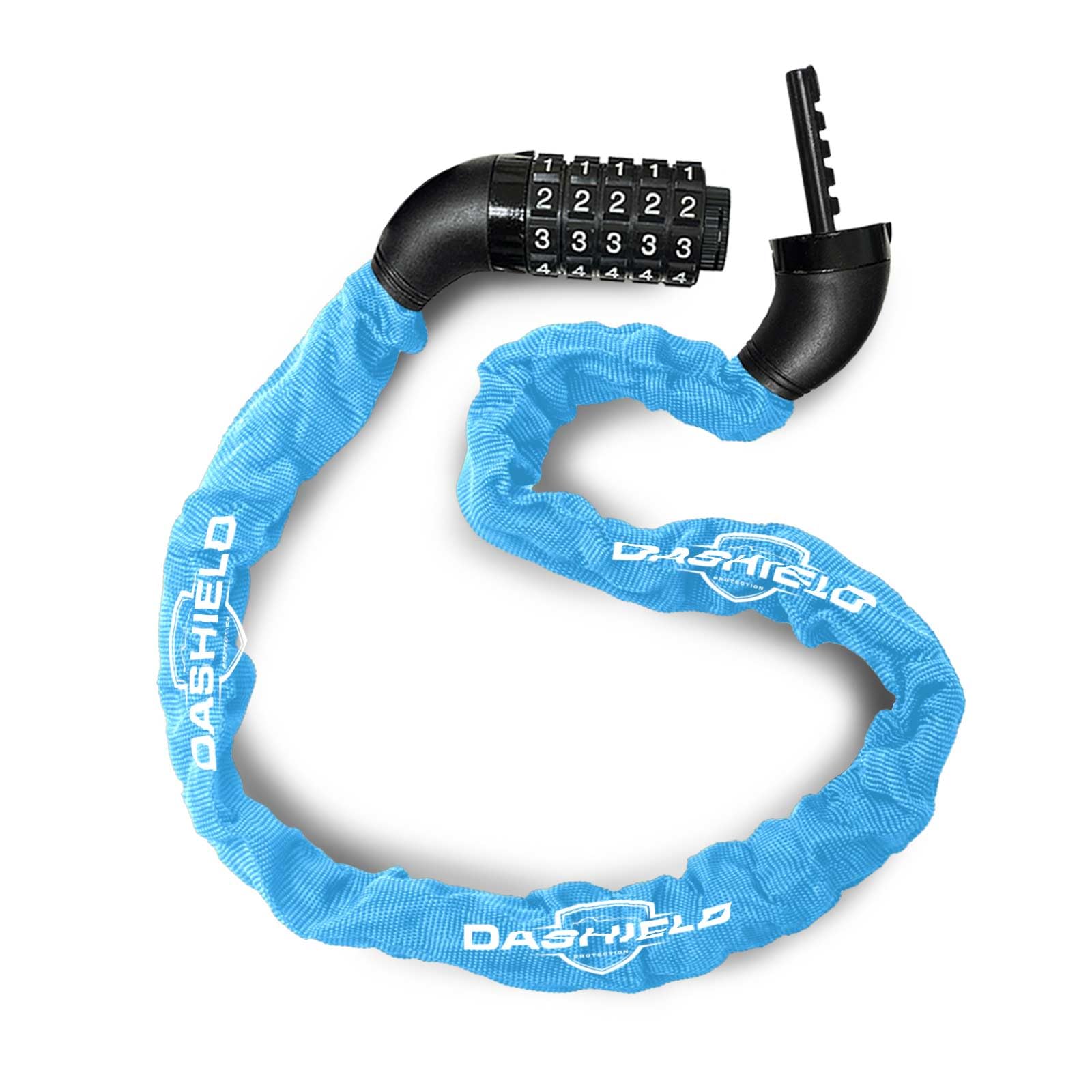 DaShield Bike Chain Lock Security 5 Digit Resettable Combination, 51.2 inches Heavy Duty Anti Theft Lock Chain for Bicycle, Motocycle, Scooter, Gate, Fence (SkyBlue, 4.2ft)
