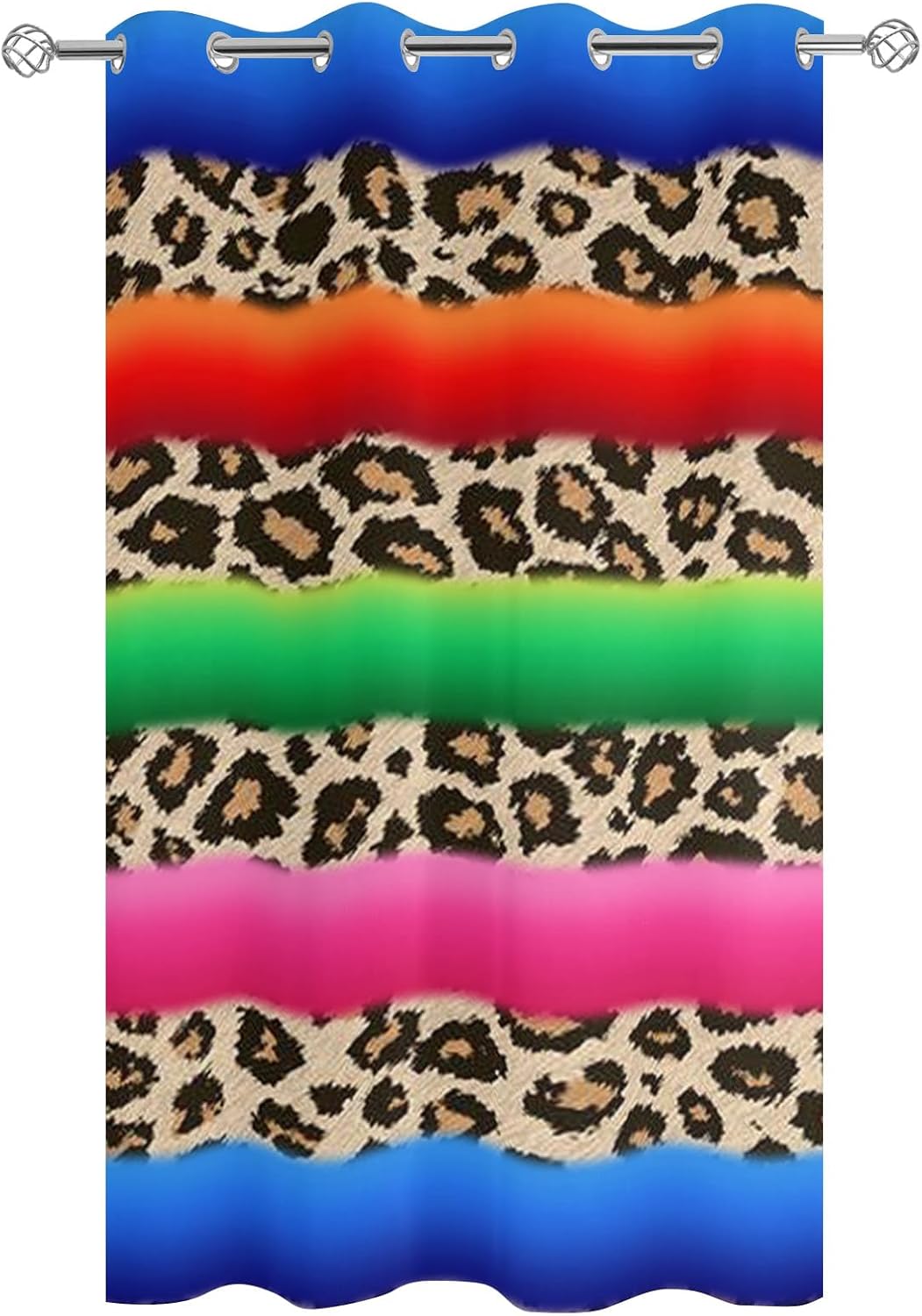 Waterproof Outdoor Curtains for Patio Leopard Serape Mexico Indoor/Outdoor Curtain Light Filtering Bohemian Indian Stripe Western Boho Outside Curtains for Porch Pergola Cabana, 1 Panel 54x108 Inch