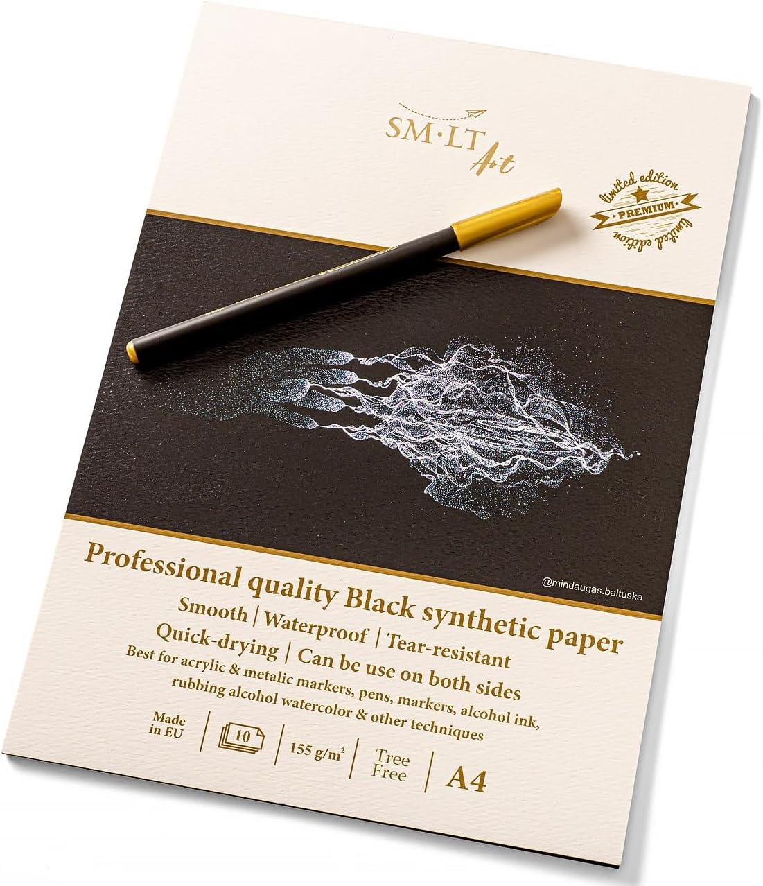 SM-LT Beaux-Arts Yupo Pad A4 10 Sheets 155 GSM Black