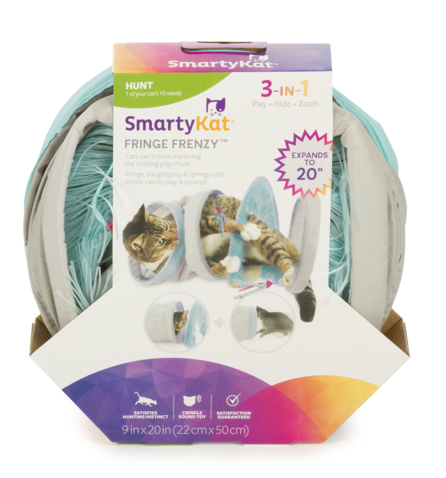 SmartyKat Fringe Frenzy Cat Activity Tunnel-