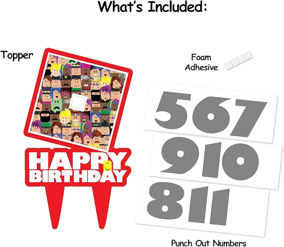 Think Green Fun Custom Blox Gamer Birthday Cake Topper Add Your Number Party Decor