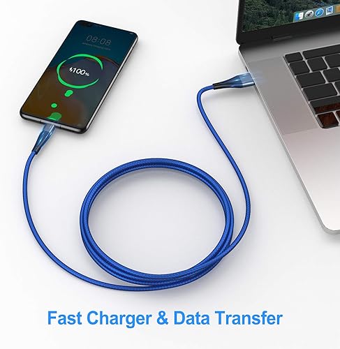 Miniatura 5 de Cable micro USB de 10 pies, cargador de teléfono Android, paquete de 2 cables de carga extralargos de nailon trenzado rápido y duradero para Samsung