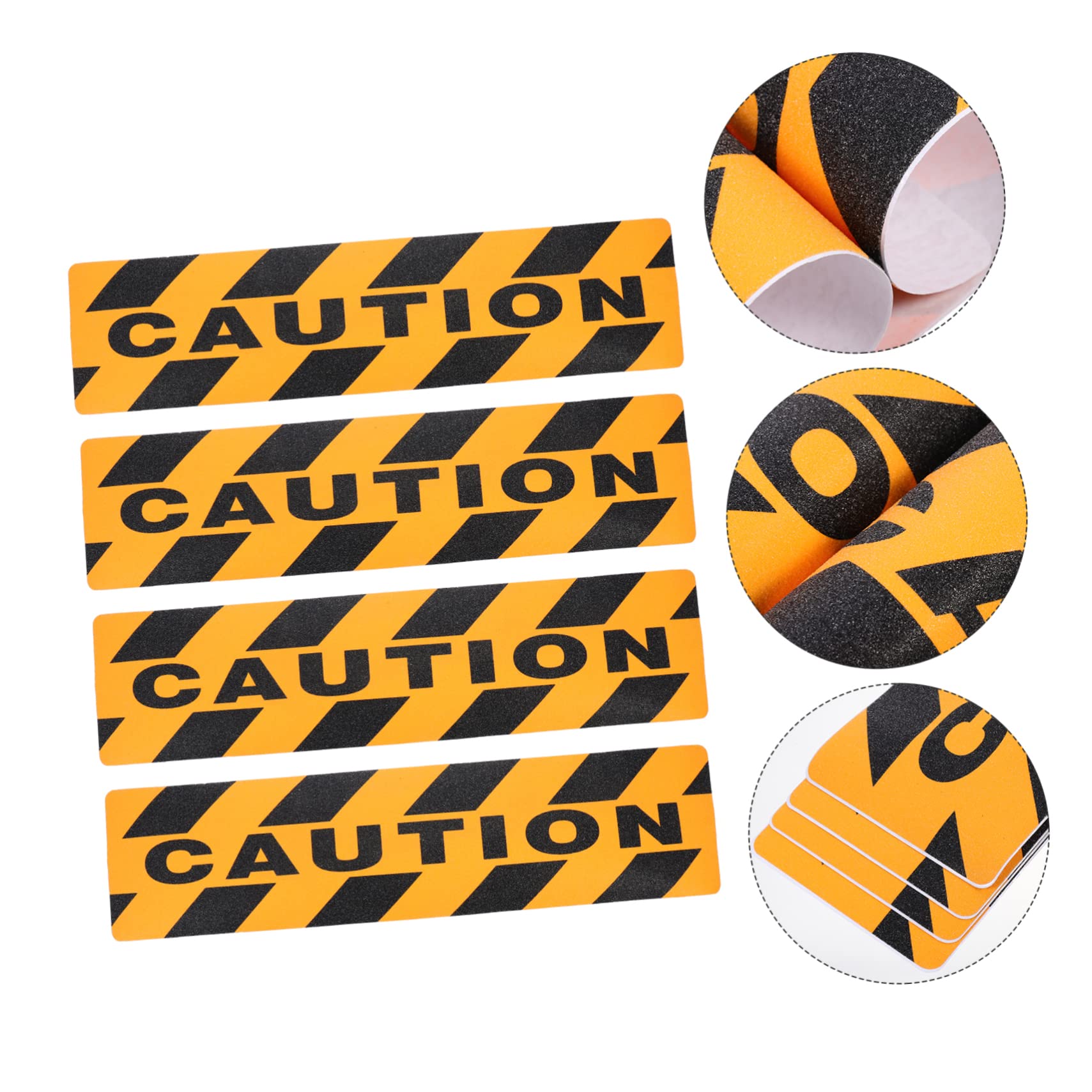 Amosfun 3 Set Nastro Antiscivolo Autoadesivo Pet Strisce Antiscivolo Con Caution Per Scale E Corridoi Adesivi Segnaletici Resistenti E Facili Da Applicare 4 Pezzi*3