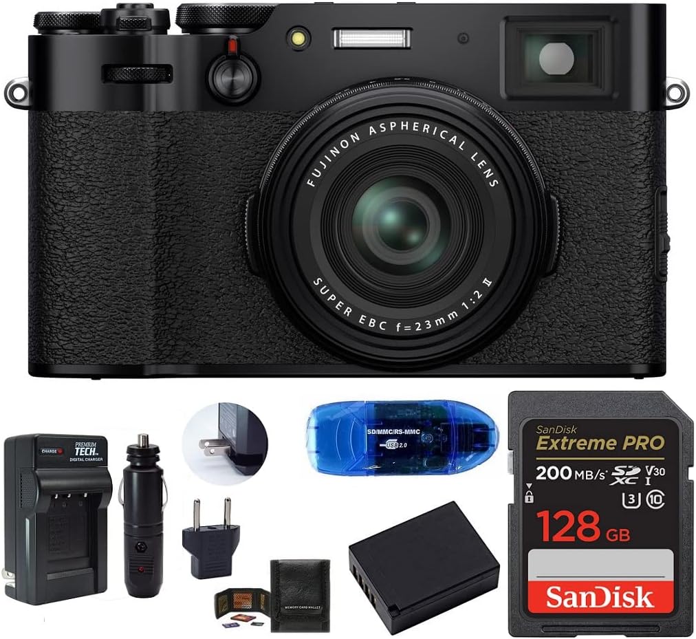 Fujifilm X100V Digital Camera Bundle includes SanDisk