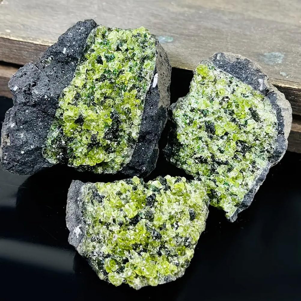Olivine Crystal Crystal and Stone Rough Gemstone Fountain Home Garden Decor Yoga DIY Stones,100~250g