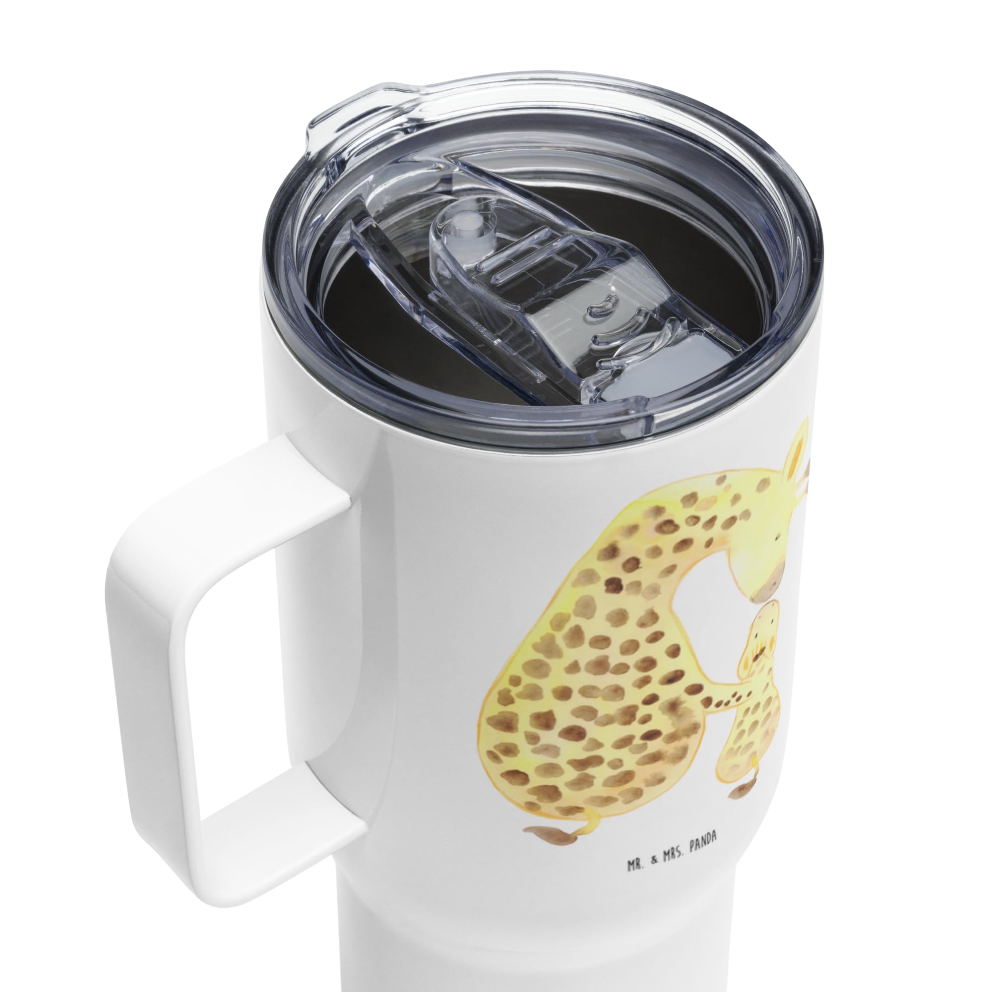 Mr. & Mrs. Panda thermosbecher Giraffe Kind - Geschenk, Teetasse, Sohn, Lieblingsmensch, Isolierbecher, Tochter, Mutter, Thermobecher, Mama, Afrika, Kaffee-to-go-Becher, Kaffee-Thermobecher