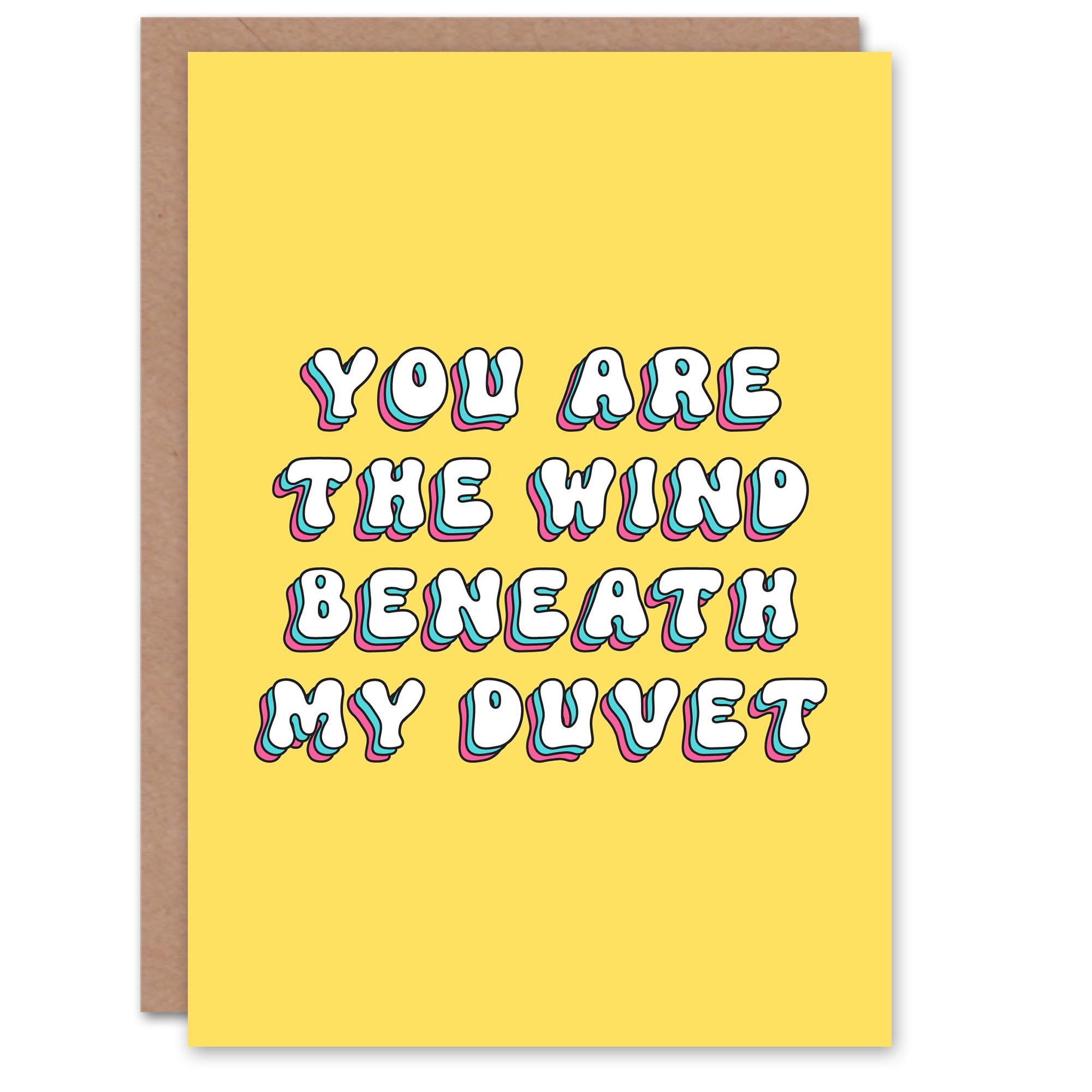 Artery8 Greeting Card The Wind Beneath My Duvet Funny Cheeky For Her Wife Woman Girlfriend Birthday Card