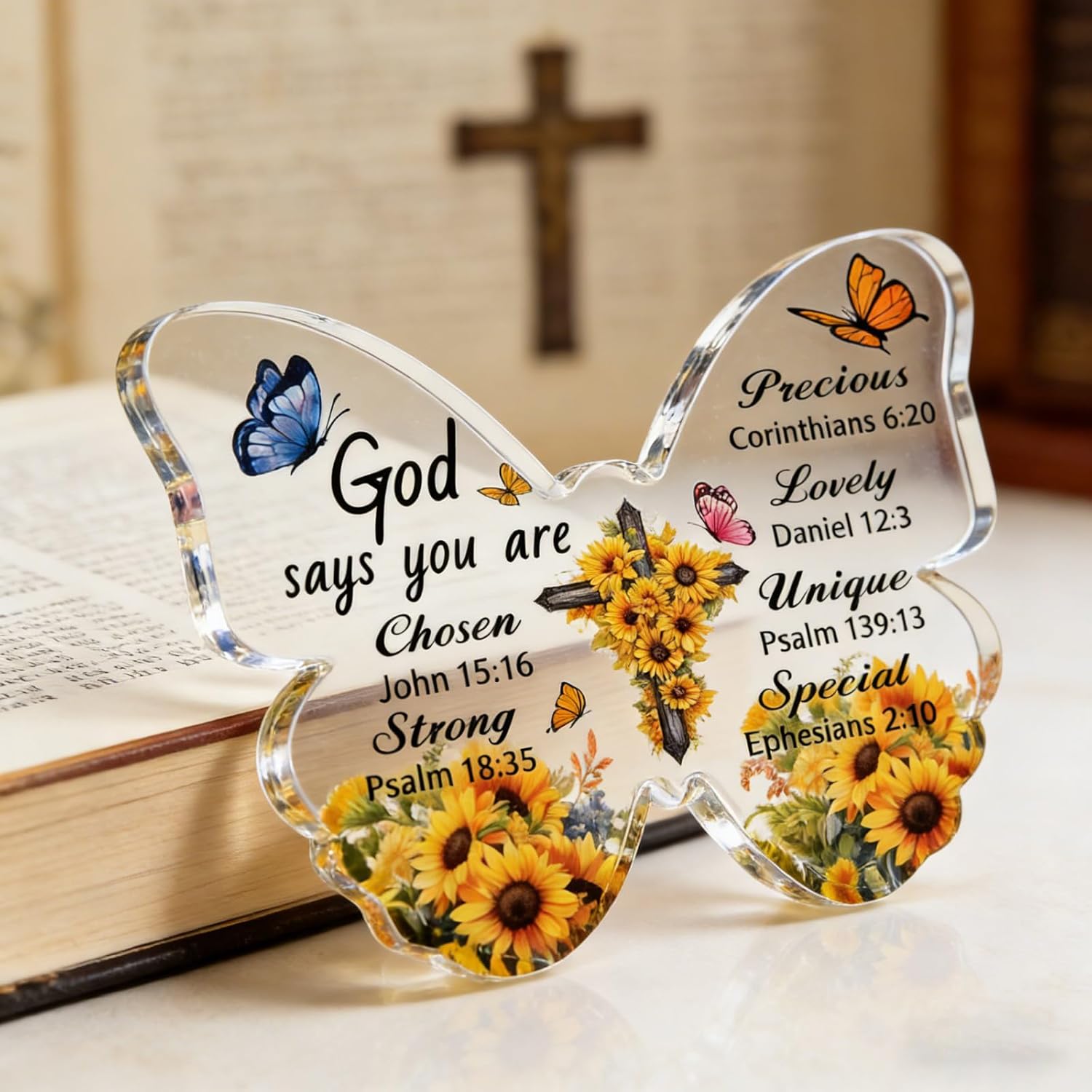 Christian Valentine Gifts Spiritual Gifts for Women Christian Stuff Sunflower Desk Accessories Sunflower Decor Religious Valentines Gift Church Church Valentine Gift Religious Stocking Stuffers - Image 4