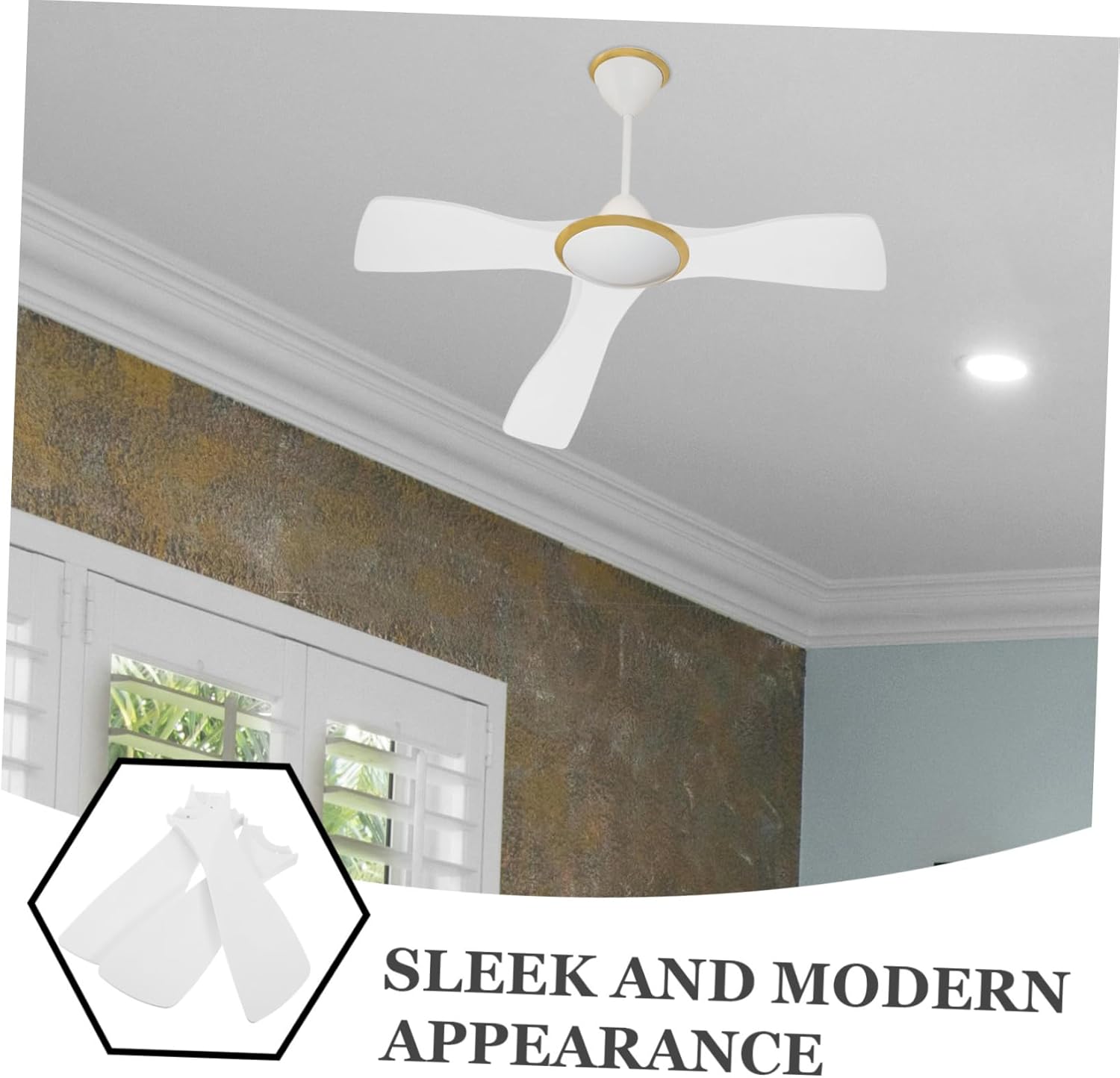Fan Accessories 3pcs Plastic Ceiling Fan Blades Replacement for Rv Home Decor Diy Installation