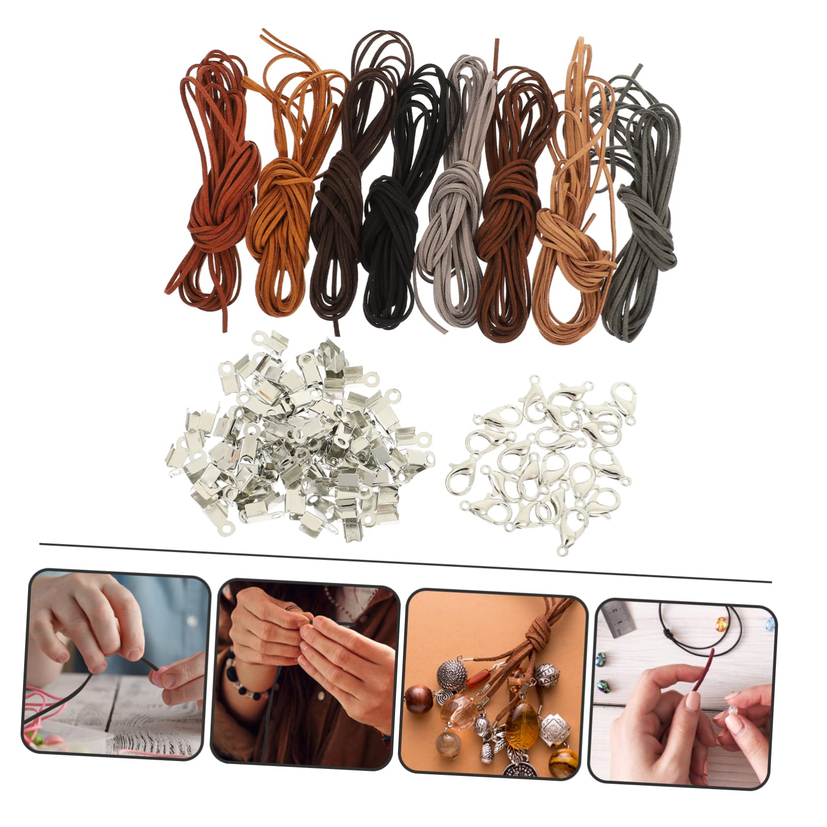 NUOBESTY 4 Sätze DIY Schmuckset Wildleder Kordel für Armbänder und Farben Hautfreundlich Langlebig für Kreative Schmuckherstellung