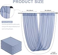 Vista 64 de Ivory Ceiling Drapes 6 Panels 5ftx10ft Wedding Arch Draping Fabric Chiffon Wedding Drapes Curtain Decorations with Rod Pocket