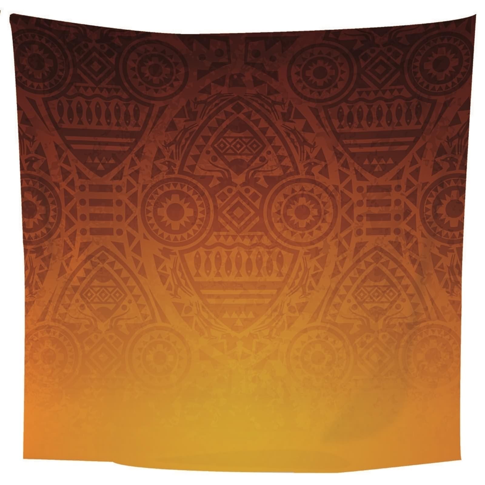 Arazzo in tessuto arancione arazzo coperta indiano etnico gradiente XXL 350 x 256 cm (larghezza x altezza) Premium per la decorazione della casa e del soggiorno