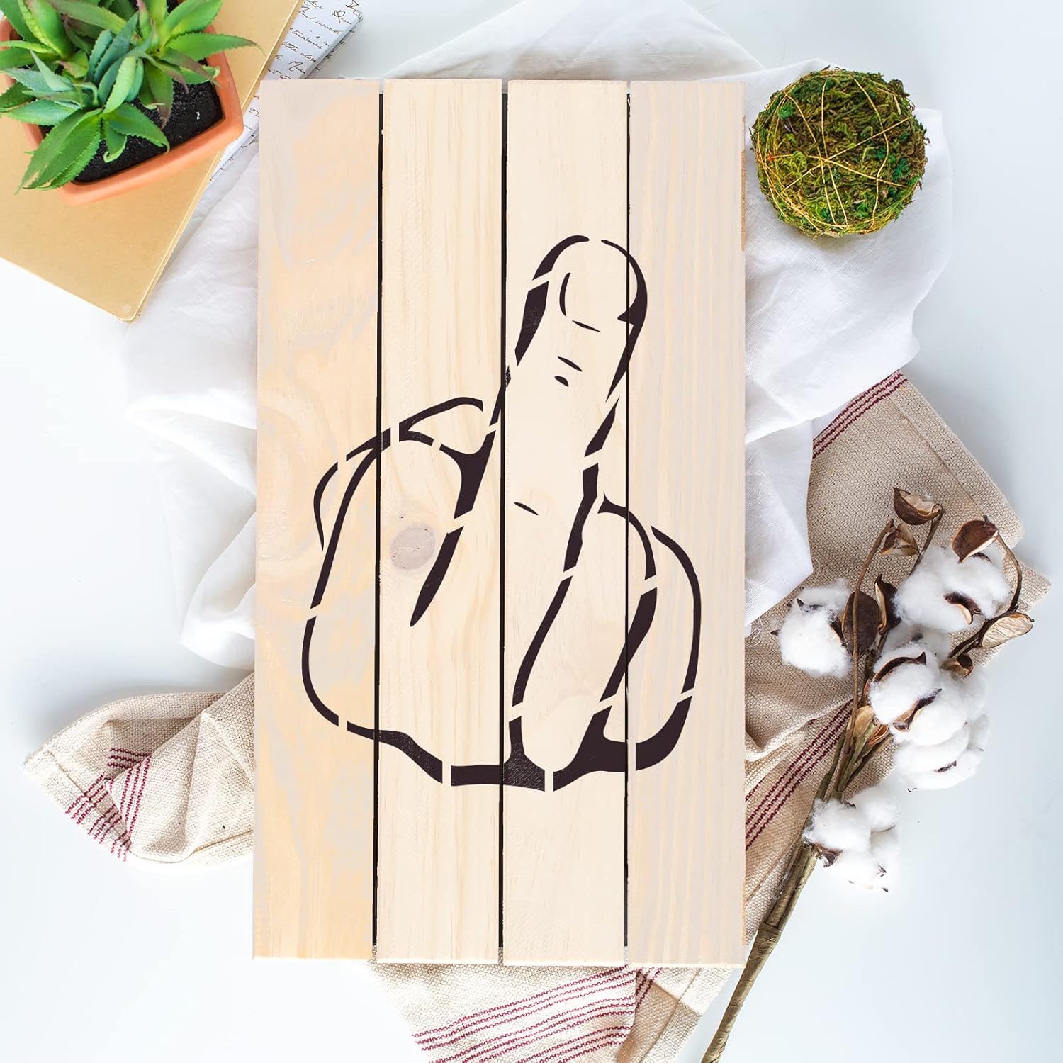 F U Stencil - Middle Finger Print, Swear Word Stencil