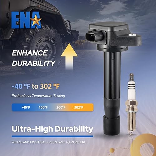 Miniatura 4 de ENA Paquete de bobinas de encendido UF603 y bujía platino 97390 2009-2017 compatible con Acura Honda Accord Crosstour Odyssey RL TL TSX V6 3.5L 3.7L