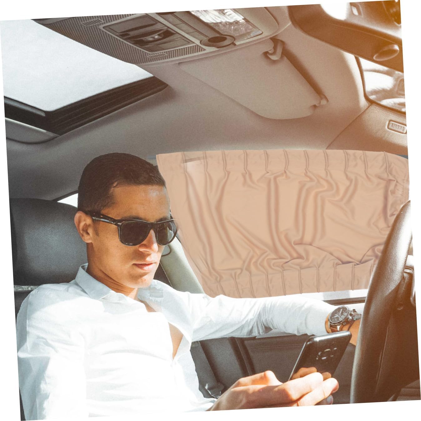 Sun Shield for Car Window Polyester Car Window Curtains Privacy Shades Uv Protection Easy to Install