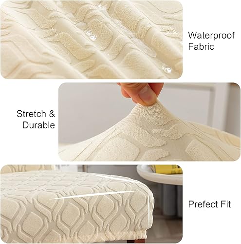 Miniatura 3 de Genina Fundas impermeables para sillas de comedor, fundas elásticas de jacquard para sillas de comedor, extraíbles y lavables, protector de silla