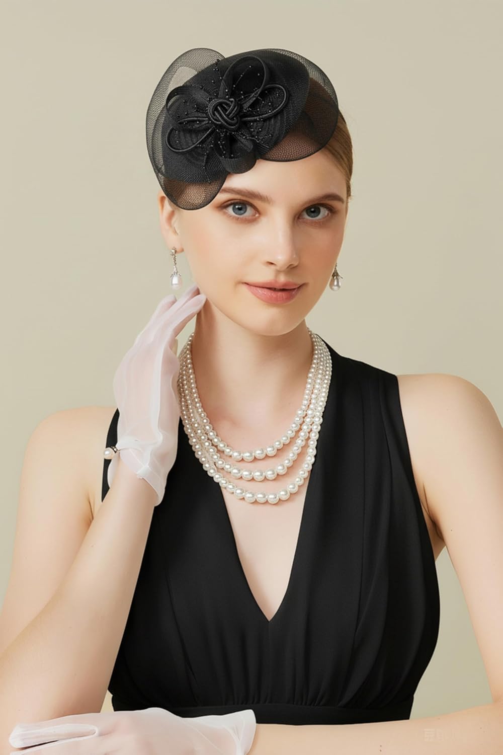 BABEYOND Fascinators Hats for Women - Tea Party Kentucky Fascinator Derby Knot Tulle Pillbox Church Hat for Bridal Wedding - Image 4