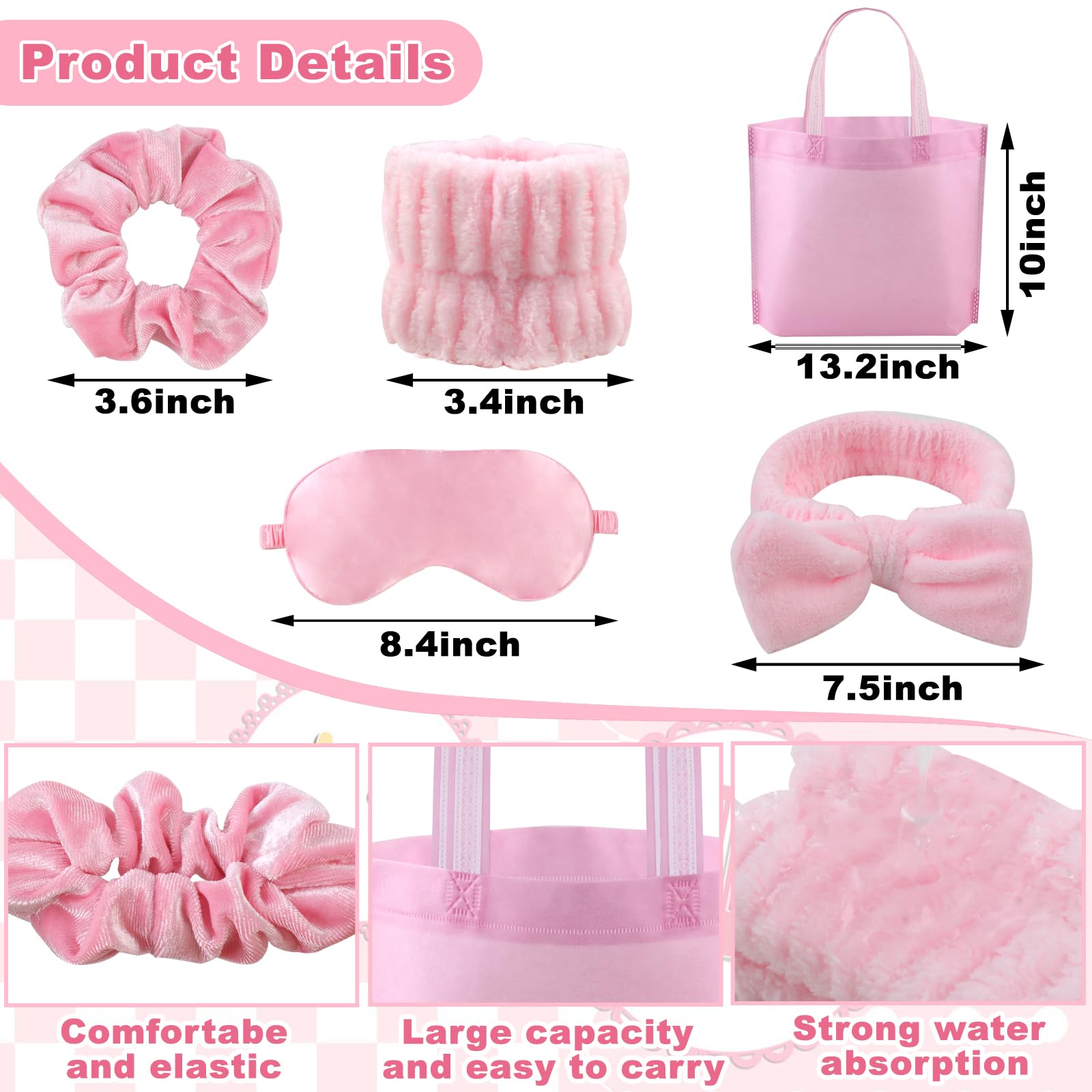 Bunnycool 24 Pcs Sleepover Party Supplies Satin Eye Mask Satin Hair Scrunchies Gift - View #4