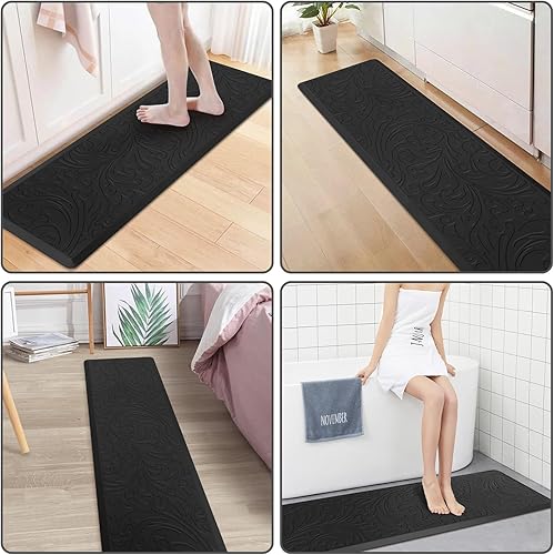 Miniatura 107 de KMAT Tapete de cocina acolchado antifatiga, impermeable, antideslizante, tapete ergonómico y cómodo para el hogar, oficina, fregadero, lavandería