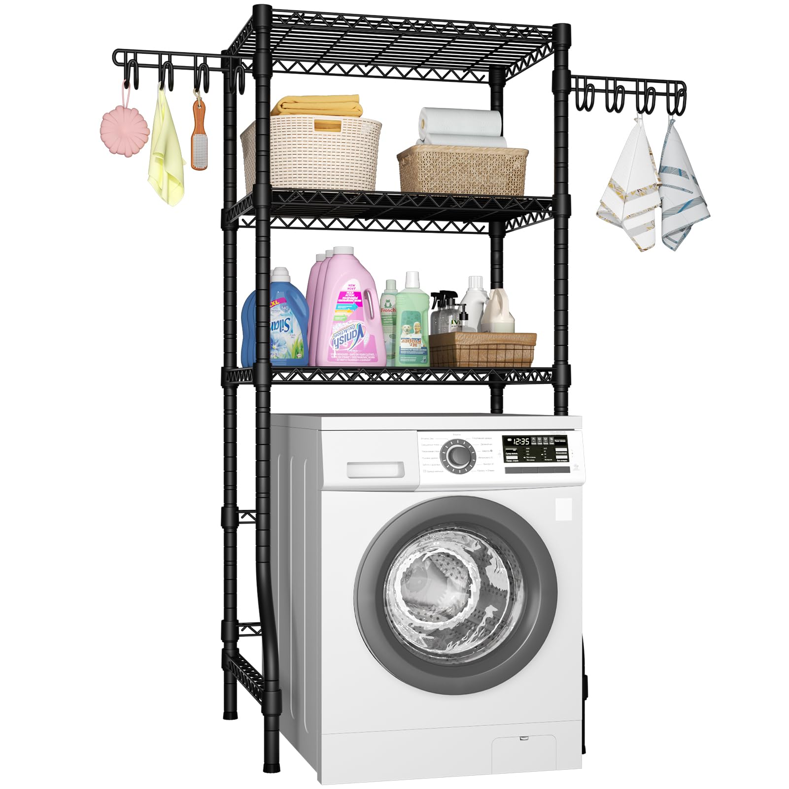 Ulif U8 Medium Laundry Room Storage Organizer, Over the Washer and Dryer Storage Shelves for Laundry Organization, 32.3”W x 17.3”D x 76.2”H, Suit
