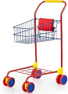 Bayer Design Toddler Shopping Cart, Kids Pretend Play Grocery Trolley, Red