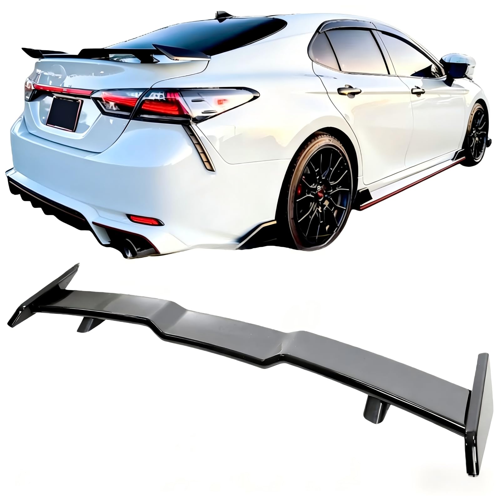 JAPDAMP Rear Spoiler Compatible with 2018-2025 8th Gen Camry LE/SE/XLE/XSE, 2018-2022 11th Gen Accord TRD Sporty Style Rear Boot Lid Wing Glossy Black
