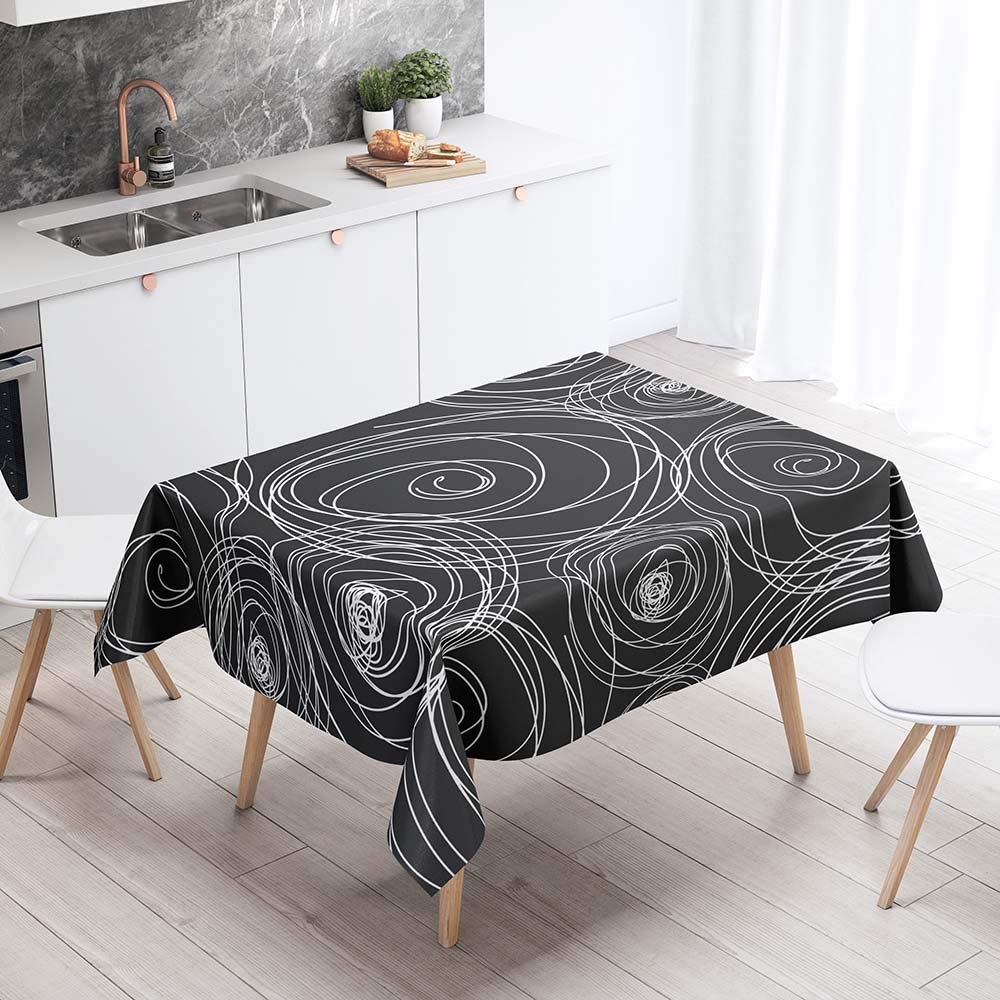 Nappe Rectangulaire Morbuy-Shop 3D Camouflage Imperméable - Lavable - 140x180cm - Peinture Noire