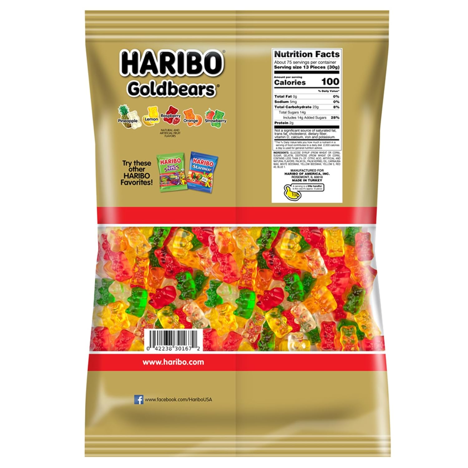 HARIBO Goldbears, Gummi Candy, 5 lb Bag, Assorted Flavors : Grocery & Gourmet Food