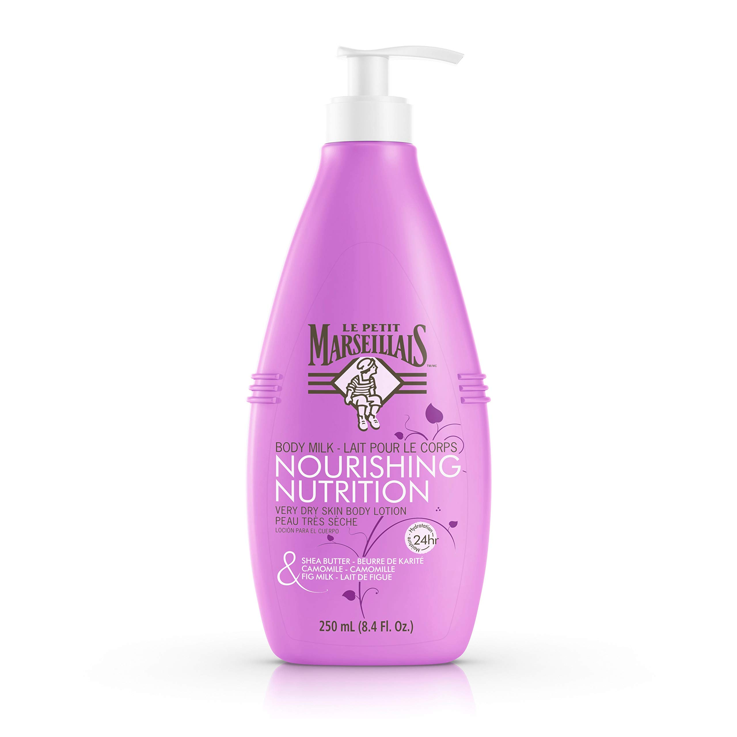 Le Petit Marseillais Shea Butter, Camomile Oil & Fig Milk Nourishing Body Milk Lotion, Non-Greasy French Skin Care for Dry Skin Relief & pH Neutral Skin, 8.4 fl. oz
