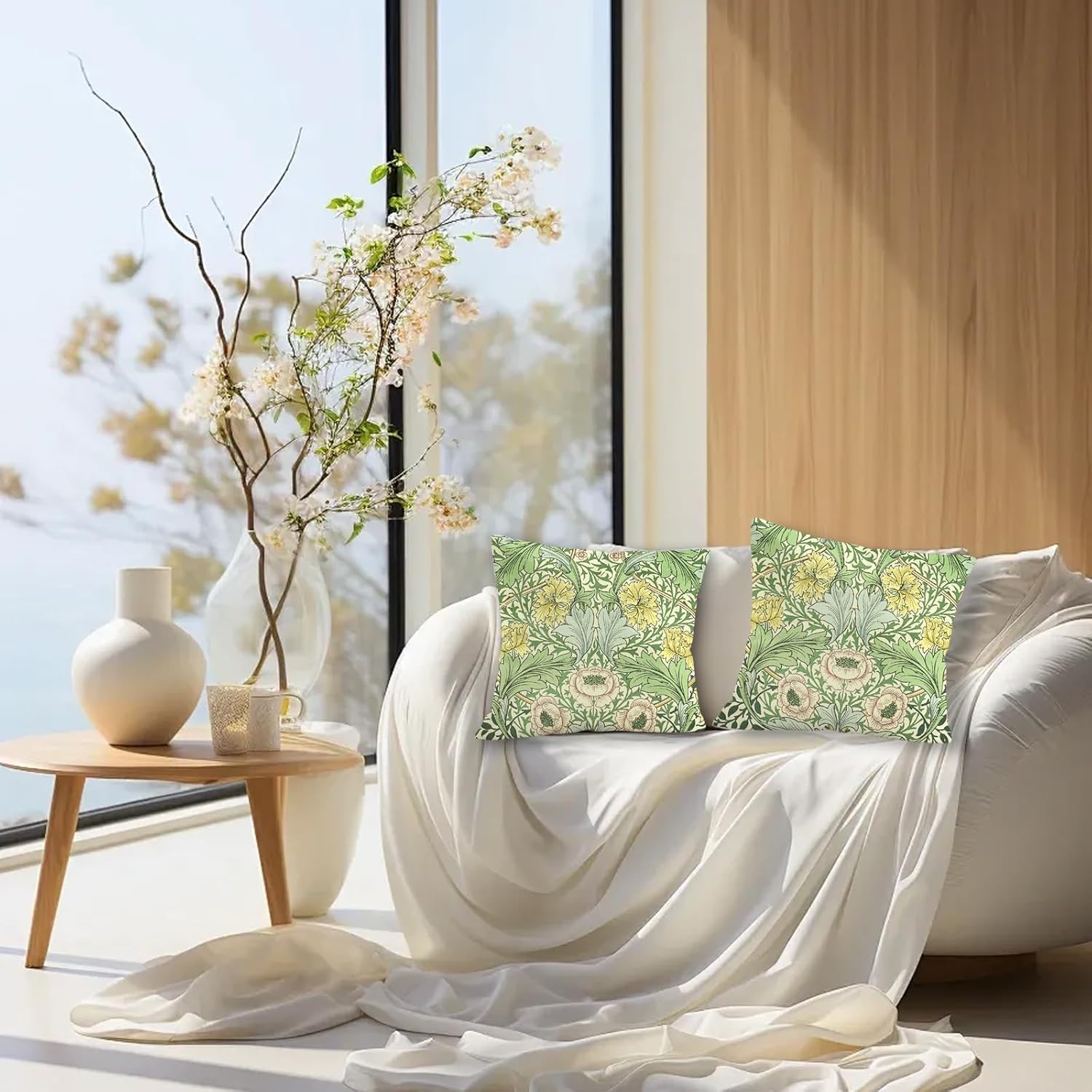 Quick-Dry Outdoor Pillows 2 Pack 18x18 Inch with Soft Inserts All-Weather Decorative Cushions for Patio,Lawn Indoor Furniture,Stain Resistant & Easy to Clean