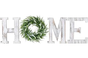 Vintage Home Sweet Home Wood Wreath Sign - Farmhouse Welcome Wreaths for...
