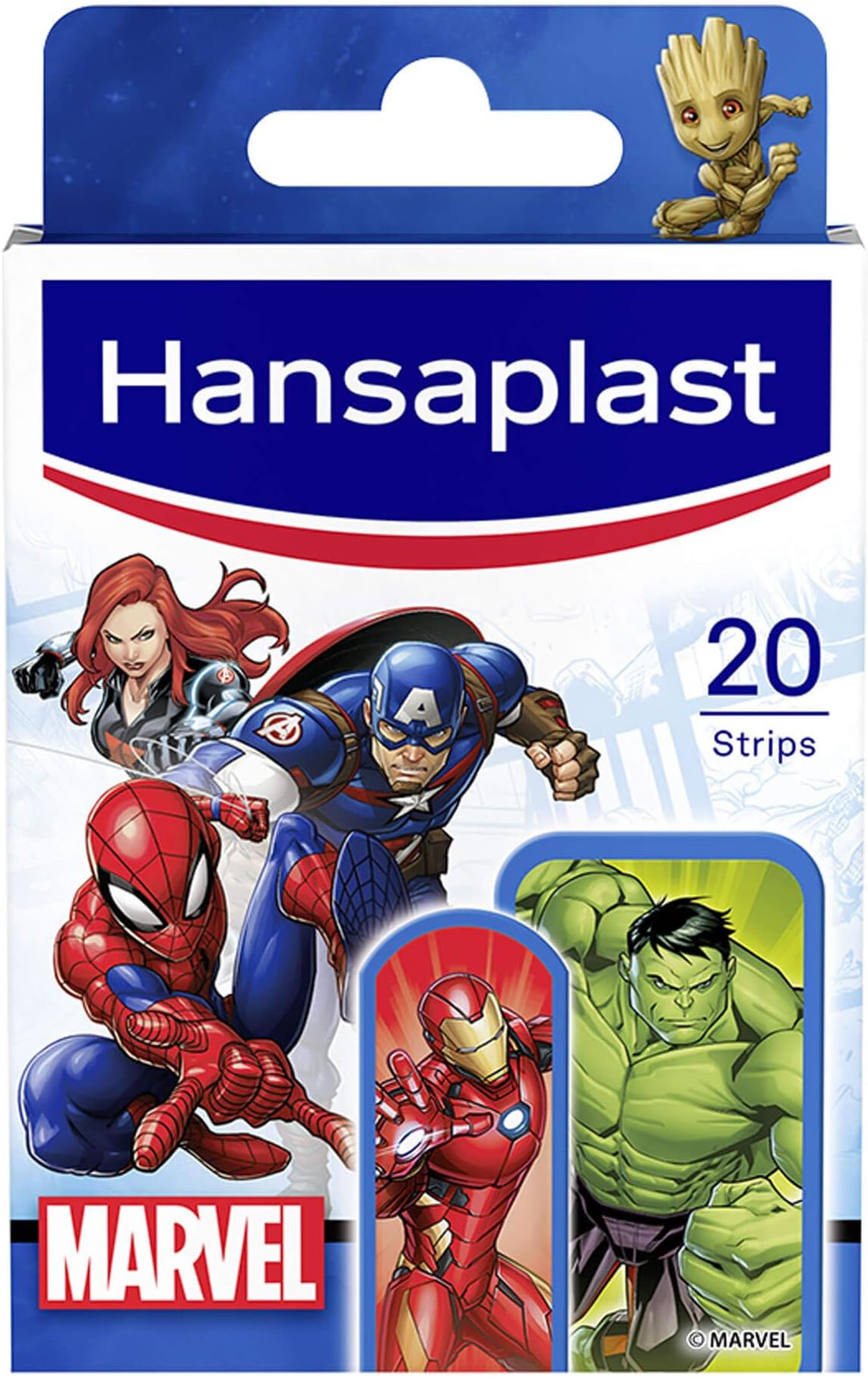 Hansaplast Marvel Wound Plasters | Kids plasters I Water-resistant | Skin friendly | Painless to remove | Printed plasters | 20 Strips