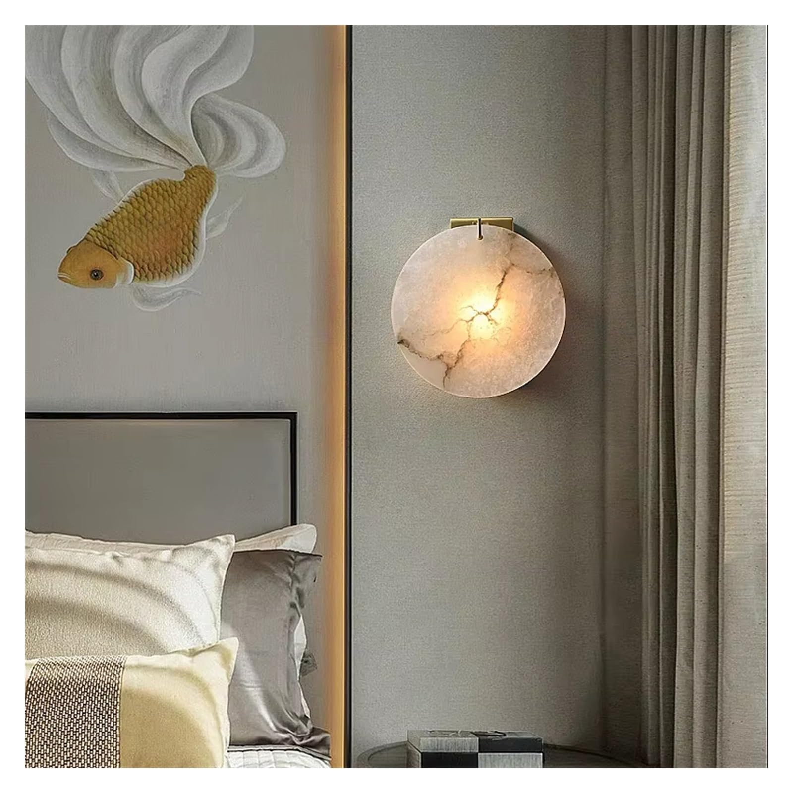 Lampe de chevet marbre anti-éblouissement pour un éclairage de couloir doux