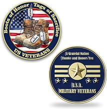 U.S. Military Veterans Challenge Coin - Boots of Honor & Tags of Sacrifice - Colorful, 40mm