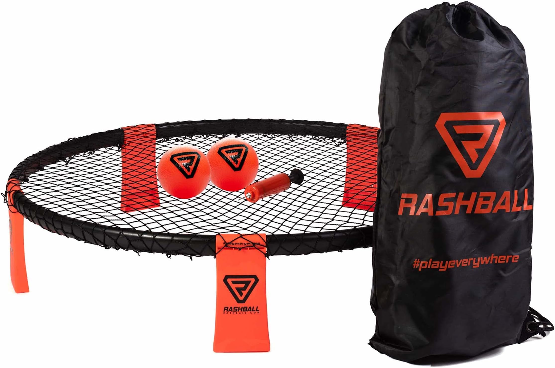 Rashball Roundnet Set | PRO is Standard | Pro Ball | Pro Ring | Beginners & Professionals | #playeverywhere: Park, Beach & Hall | Set Including 2 Balls, Pump, Backpack & Rules