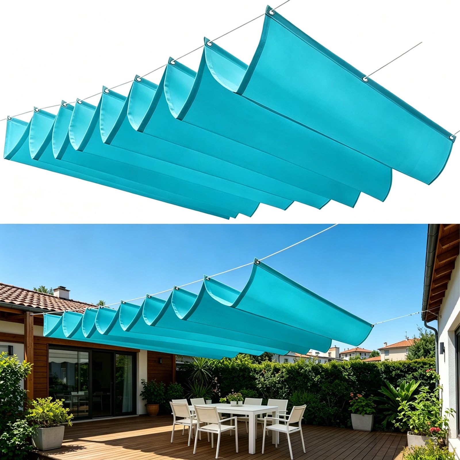Bâche protection UV contre la chaleur voile d'ombrage 180x300 cm